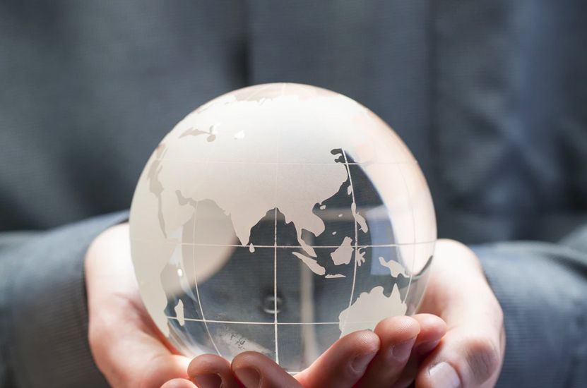 World Globe in Hands Close-up